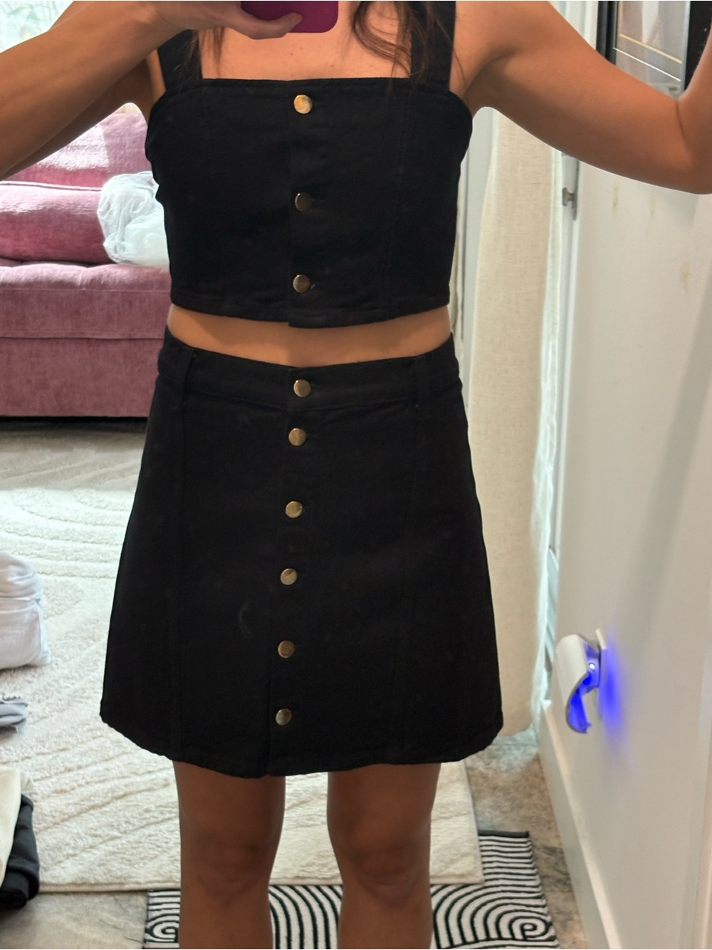 Reformation Set Crop Top and High Waist Skirt Size 6